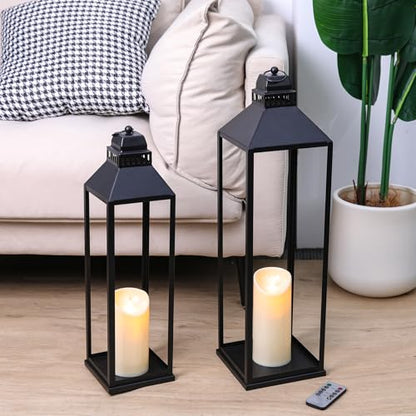 Large Lanterns Decorative Outdoor Indoor (2 Count)