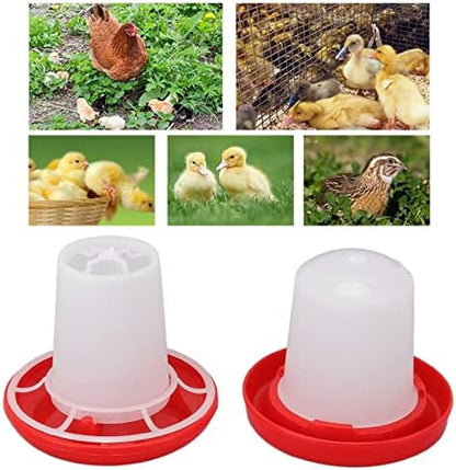 Zerodis Poultry Feeder, Chicken Feeder and Waterer Kit Rotating Sleeve Chicken Drinker Food Dispenser with Automatic Water Discharge Hollow Feeder Kit for Gardens Greenhouses