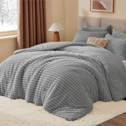 Fleece Oversized Queen Comforter Set (3 Piece Set)