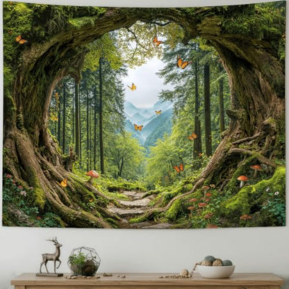 Green Nature Forest Tapestry 80x60 Inch