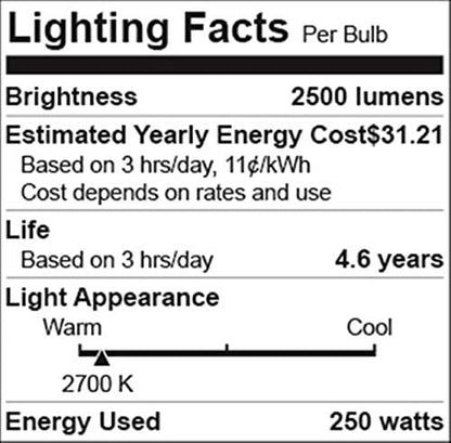 250 Watts R40 Red Heat lamp Light Bulbs Infrared Flood Reflector Incandescent Spotlight for Food Service, Brooder Bulb, Chicken, Pet, Bathroom, Light Therapy 250R40/HR Medium E26 Base 1 Pack
