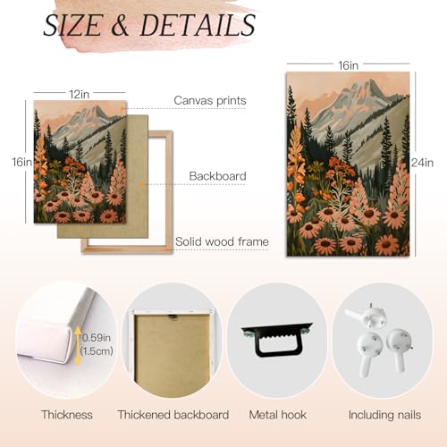 Wrapped Canvas Daisy Mountain Wildflower Wall Art Set of 3 (3 Count)