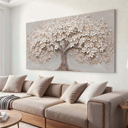 Canvas Wall Art Decor Prints Botanical Wall Art Pictures for Living Room Modern Large Tree of Life Wall Art Prints Artwork for Walls Bedroom Office Decor 24" X 48"Printed Decorative Painting