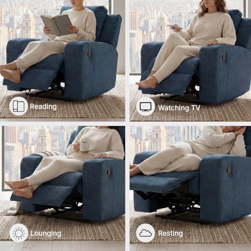 Danum Contemporary Manual Tufted Wall Hugger Recliner with Track Arms