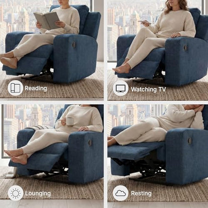 Danum Contemporary Manual Tufted Wall Hugger Recliner with Track Arms