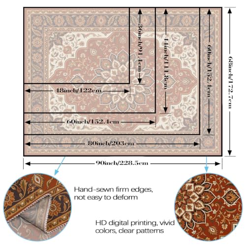 Boho Floral Tapestry Wall Hanging Hippie Indian Bohemian Mandala Tapestry Aesthetic Flower Medallion Red Small Tapestries for Mural Bedroom Living Room Dorm Decor 48 x 36 Inch