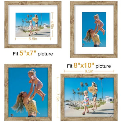 8x10 Picture Frames Set of 9 for Wall Mount & Tabletop (9 Count)