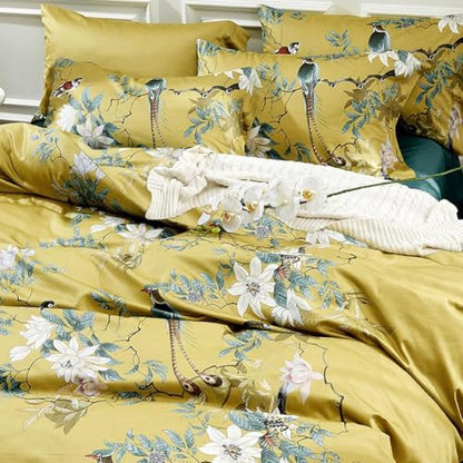 Vintage Garden Floral Comforter Set Twin XL Vibrant Color Birds Flower Pattern Comforter Fluffy Soft Microfiber Boho Floral Bedding Comforter with 2 Pillowcases Cottage Botanical Comforter Set