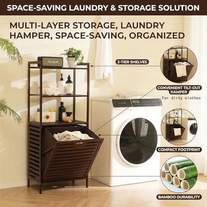 Tilt Out Laundry Hamper with 3 Tier