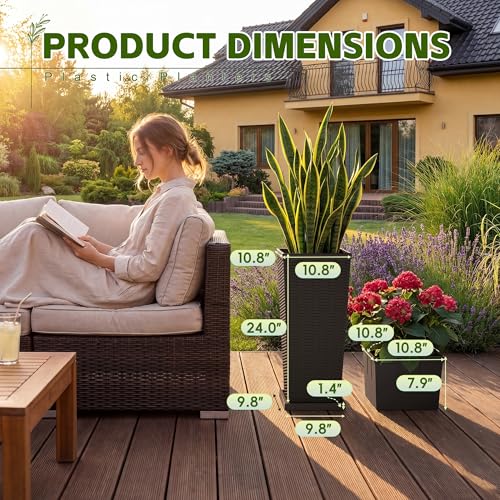 Resin 24'' Tall Planters (2 Count)