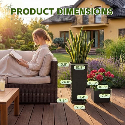 Resin 24'' Tall Planters (2 Count)