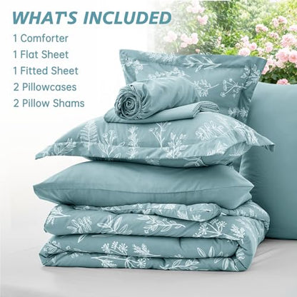 Blue Bed in a Bag Queen 7 Pieces