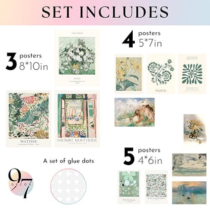 Sage Green Boho Framed Wall Art (12 Count)