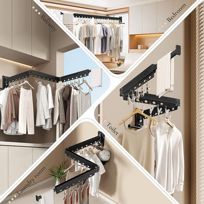 Wall Mounted Collapsible Clothes Drying Rack