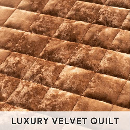 Channel Box Stitch Velvet Quilt Set