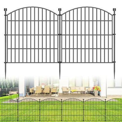 5 Panel No Dig Decorative Garden Fence 24" H x 10'L Outdoor Dog Barrier (20 Sq Ft)