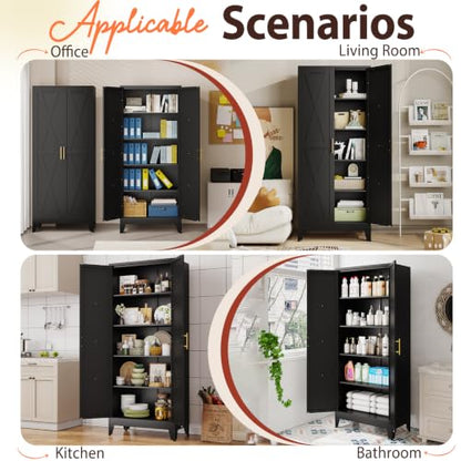 71" H Tall Kitchen Storage Cabinet with Doors