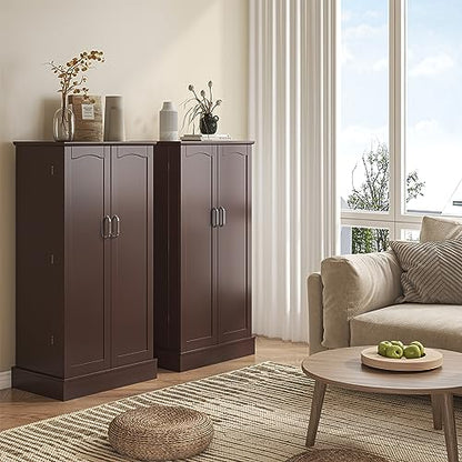 47" Freestanding Kitchen Pantry Cabinet with Adjustable Shelves