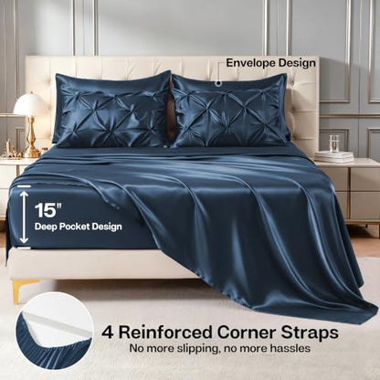Satin Queen Comforter Set Mood Indigo
