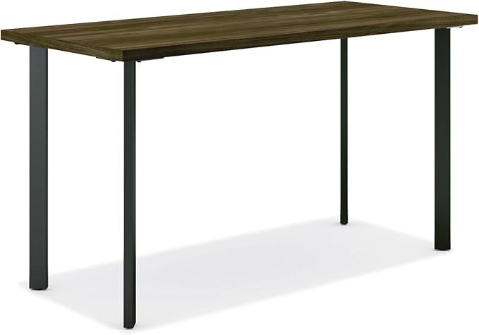 HON Coze Home Office Desks, Sturdy Table Computer Desk, 42", Walnut Top, Black Base