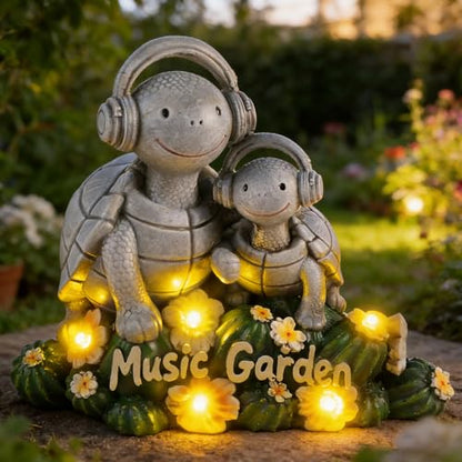 Solar Garden Turtle Statue 5.9"