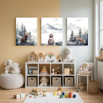 Framed Woodland Boy Nursery Wall Art Set of 3 (3 Count)