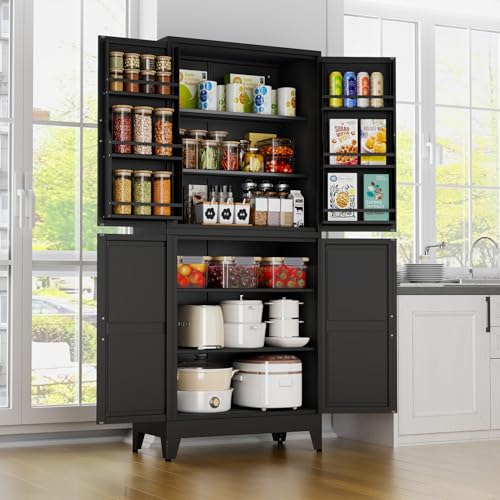Black Kitchen Pantry Storage Cabinet