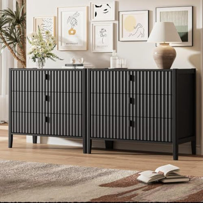 3 Drawer Nightstand Set of 2