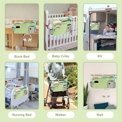 Bedside Caddy Hanging Bed Organizer Storage Bag Pocket for Bunk and Hospital Beds