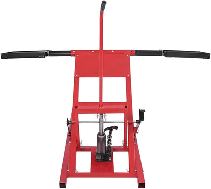 Lawn Mower Lift, 500Lbs Lawn Mower Lift Carbon Steel Hydraulic Lift Jack Lawnmower Lift Tool Adjustable Lawnmower Lifts w/Hydraulic Foot Pedal for Garden Tractors All-Terrain Maintenance and Repair
