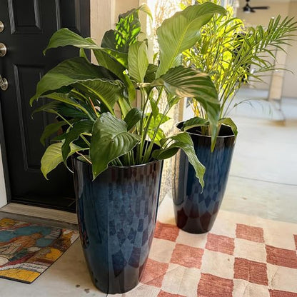 Autodaya 24" Large Tall Outdoor Planters Set of 2 (2 Count)