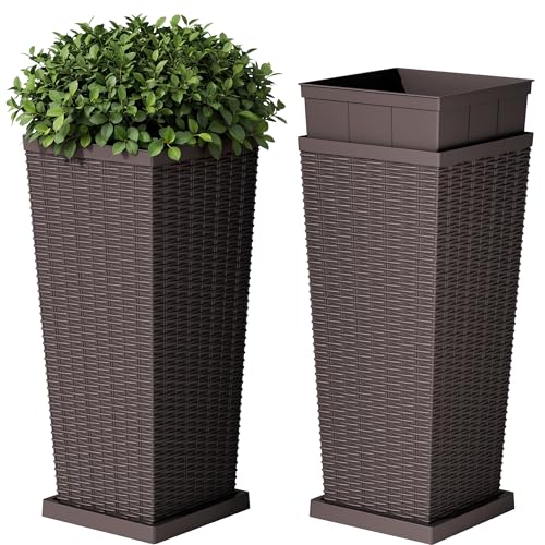 Resin 24'' Tall Planters (2 Count)