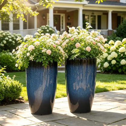 Autodaya 24" Large Tall Outdoor Planters Set of 2 (2 Count)