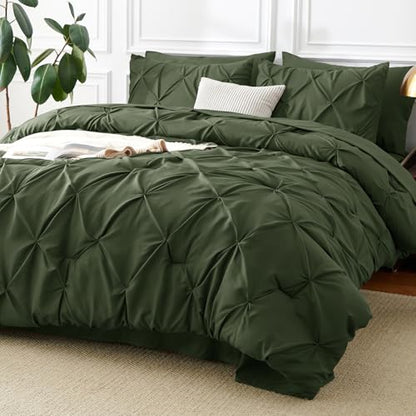 Queen Comforter Set Olive Green (7 Count)