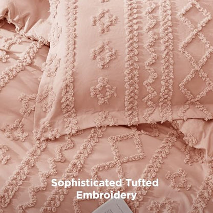 Tufted Boho Comforter Set Queen Size