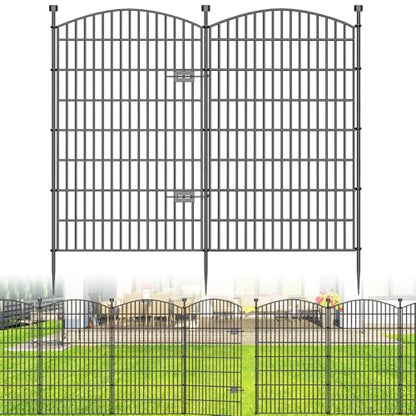 5 Panel No Dig Decorative Garden Fence with Gate 48" H x 11.4'L Dog Barrier (9.8 Sq Ft)