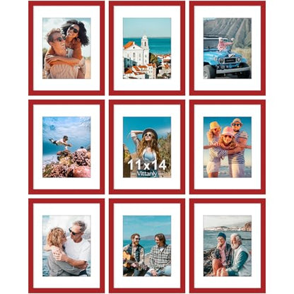 11x14 Picture Frames Set of 9 for Wall Mounting (9 Count)