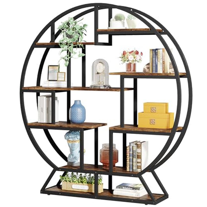 Bookshelf 63 Inch Round Bookshelves Etagere Bookcase