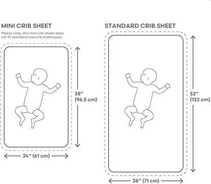 mushie Extra Soft Muslin Fitted MINI Crib Sheet | 24"x 38" (Fog)
