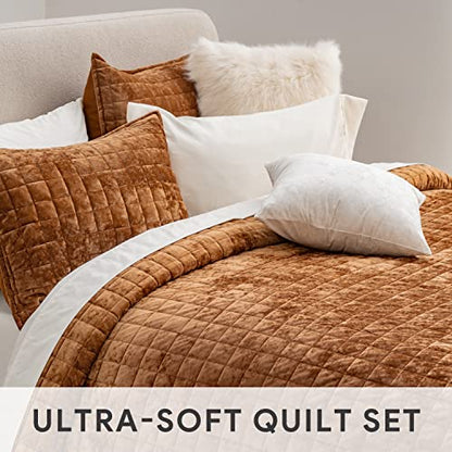 Channel Box Stitch Velvet Quilt Set