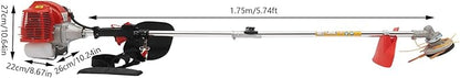 Gas Weed Eater, 43CC 2-Stroke Engine Weed Trimmer Brush Cutter Lawn Edge 8500RPM Air-Cooled Multi Functional Gas Powered String Trimmer for Agriculture Forestry & Landscaping