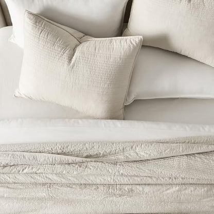 HOME 100% Cotton Modern Lines Quilt Set King Size