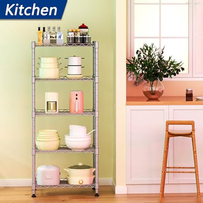 5 Wire Shelving Metal Storage Rack Adjustable Shelves