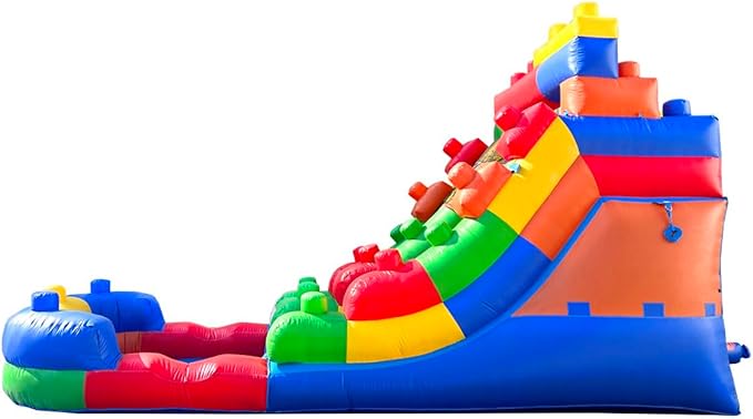 Inflatable Water Slides for Kids - Backyard Inflatable Water Slides with Splash Pool - Building Block Slide Complete with Blower, and Stakes - 21' x 9' - 12' Tall Slide