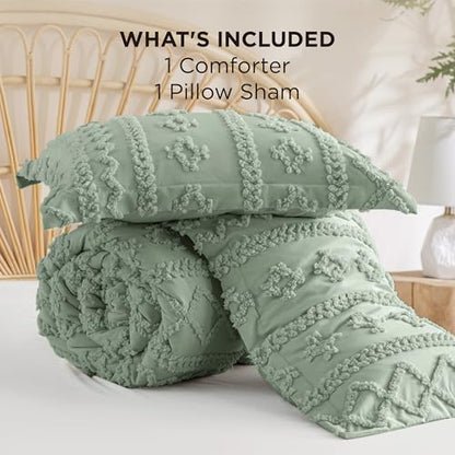 Tufted Boho Comforter Set Twin Size