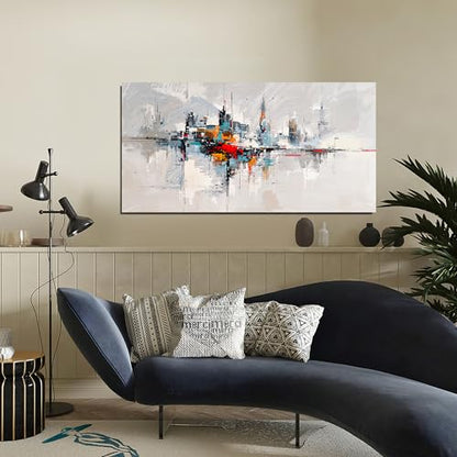 Abstract Wall Art Decor Wall Art Pictures for Living Room Abstract Canvas Art Wall Decor Modern Colorful Wall Art Prints Contemporary City Wall Art Decorations Bedroom Office Home Decor Aesthetic 20" X 40"