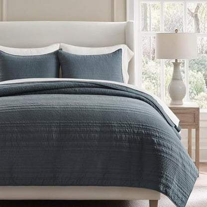 HOME 100% Cotton Modern Lines Quilt Set Queen Size