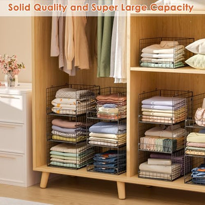 5 Tier Stackable Closet Storage Baskets