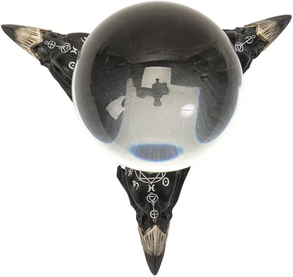 Pacific Giftware Raven Skulls and Crystal Ball Figurine, 5.5-inch Length, Cold Cast Resin, Table Decoration