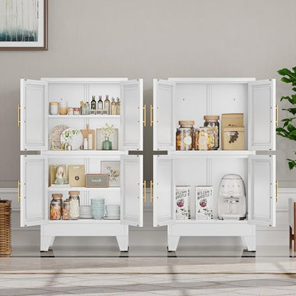 47” White Metal Bathroom Storage Cabinet